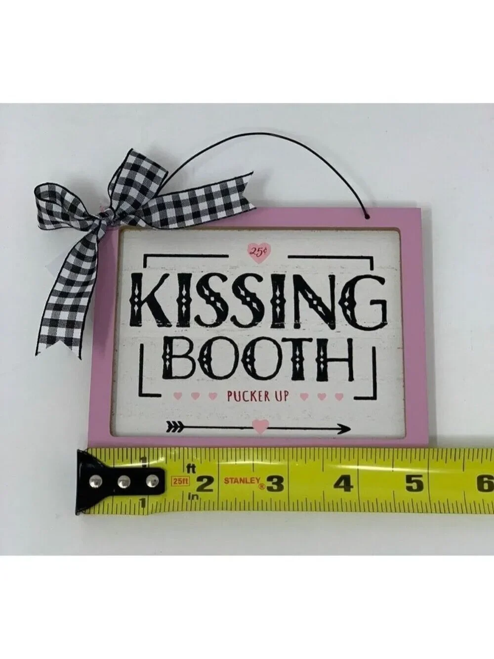Valentines Day Mini Sign Pink Kissing Booth Farmhouse Tiered Tray Decor Holiday